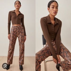 Veda x Reformation Leather Pants